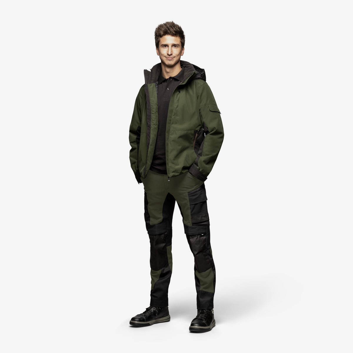 FHB Winterjacke Georg Primaloft Oliv/Schwarz 80101