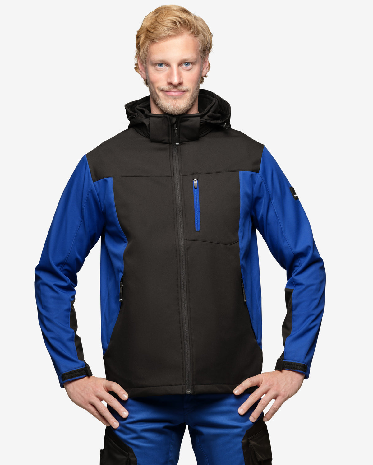 FHB Softshelljacke Jannik Allwetterjacke Royalblau/Schwarz 79105