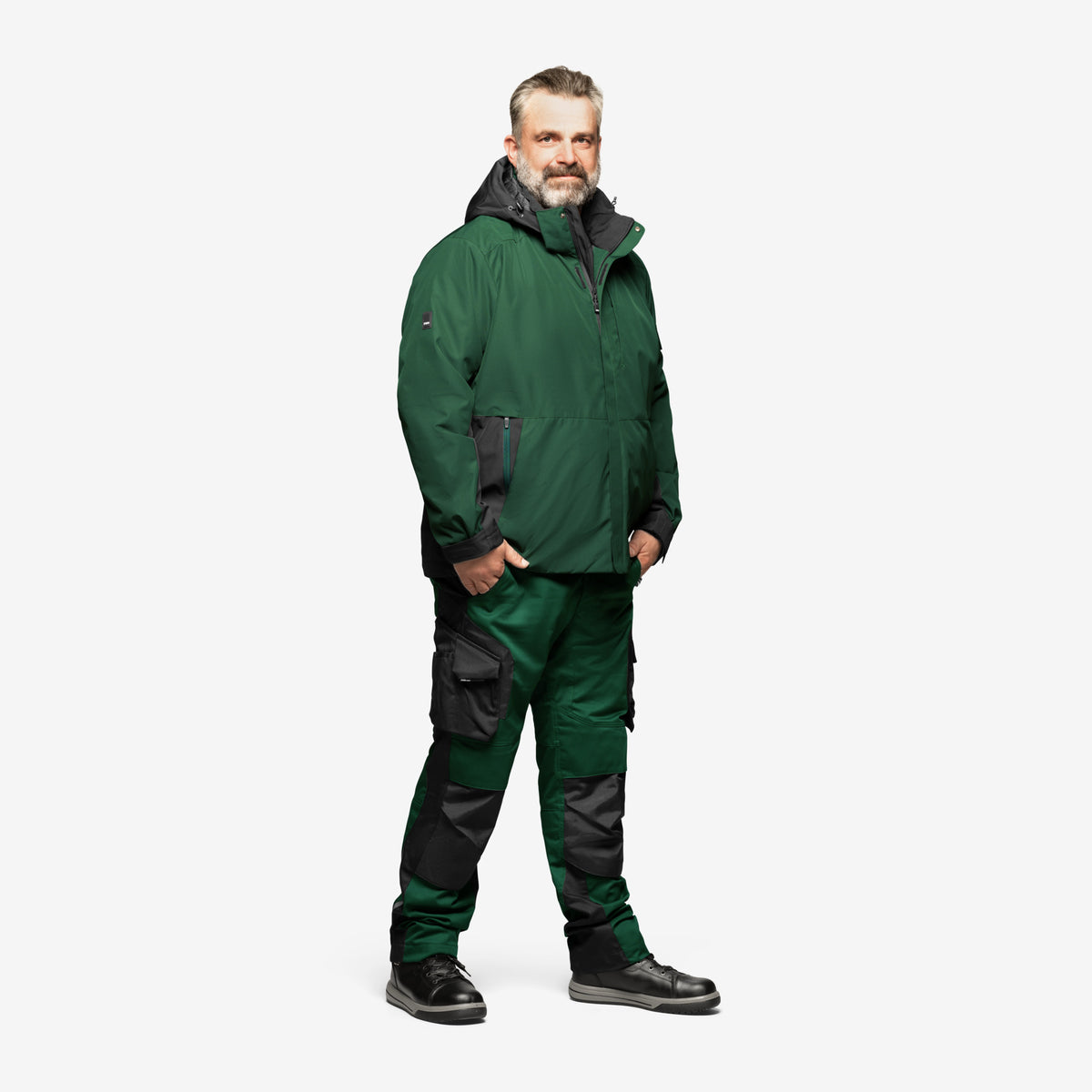 FHB Winterjacke Georg Primaloft Grün/Schwarz 80101