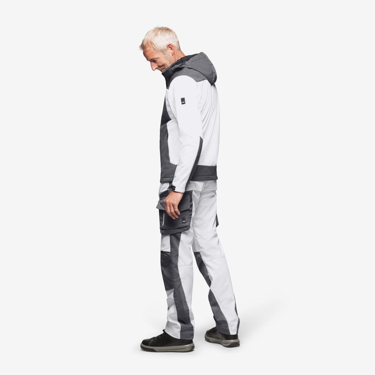 FHB Softshelljacke Jannik Allwetterjacke Weiß/Anthrazit 79105