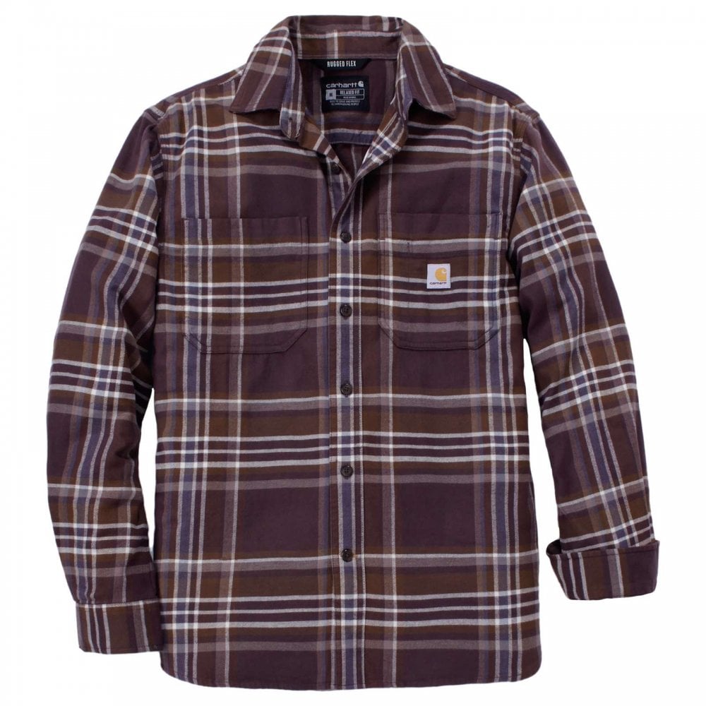 Carhartt Rugged Flex Relaxed Fit Midweight Flannel Long-Sleeve Plaid Shirt