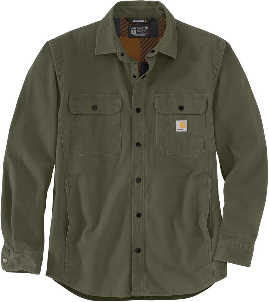 Carhartt Canvas Fleece Lined Shirt Jacket Overshirt Basil 105419