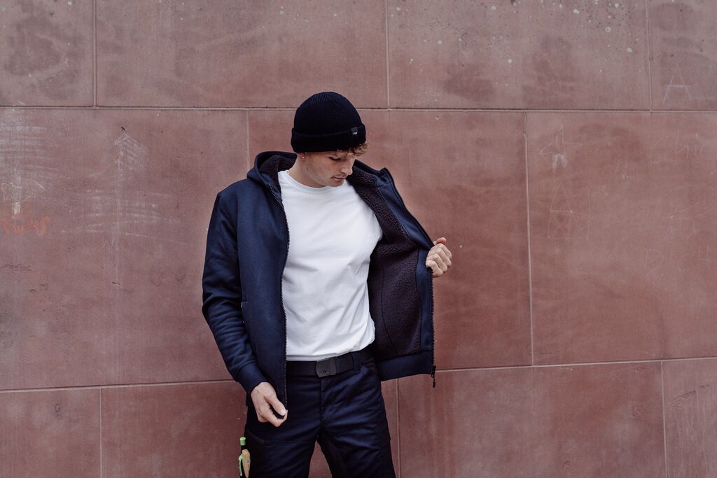 FHB Sweatjacke mit warmem Teddyfutter Hajo Marine 820140