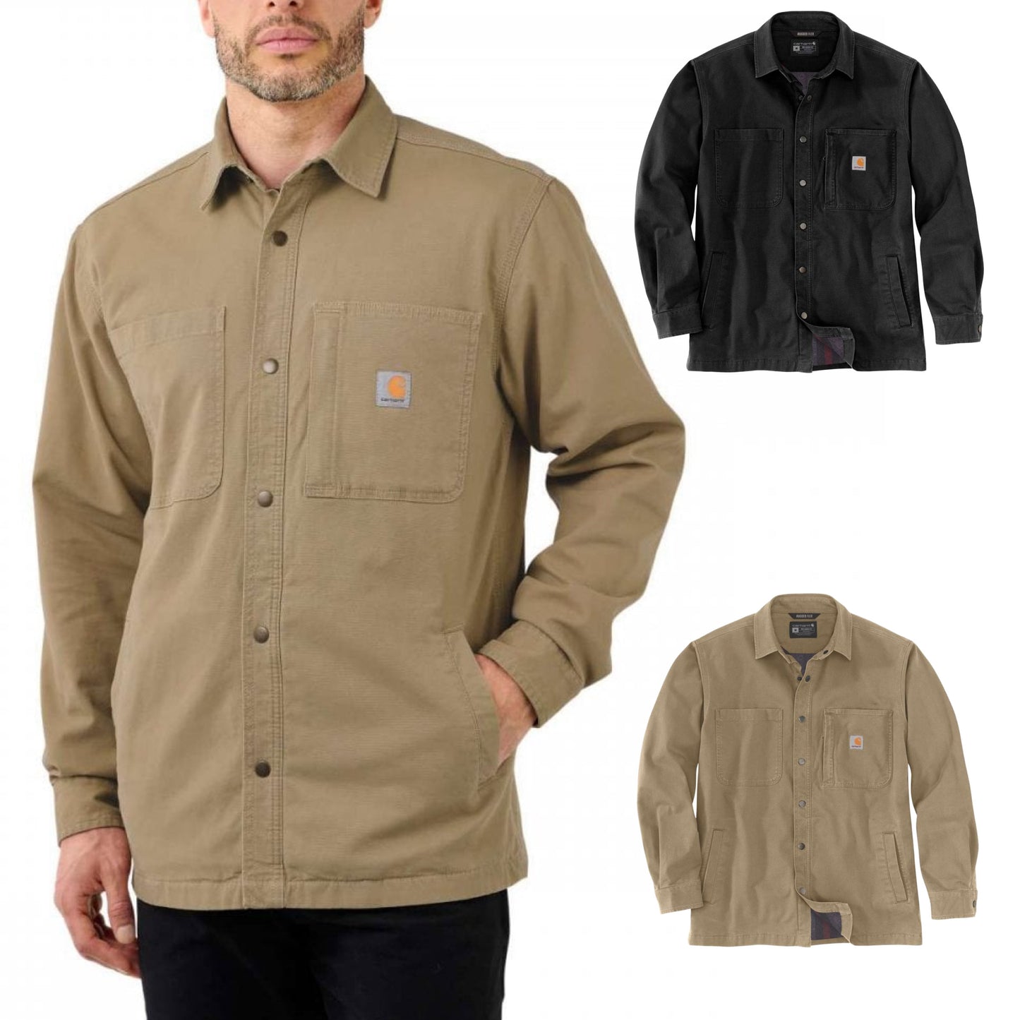 Carhartt Rugged Flex Canvas Fleece Lined Snap Front Shirt Hemdjacke 105532