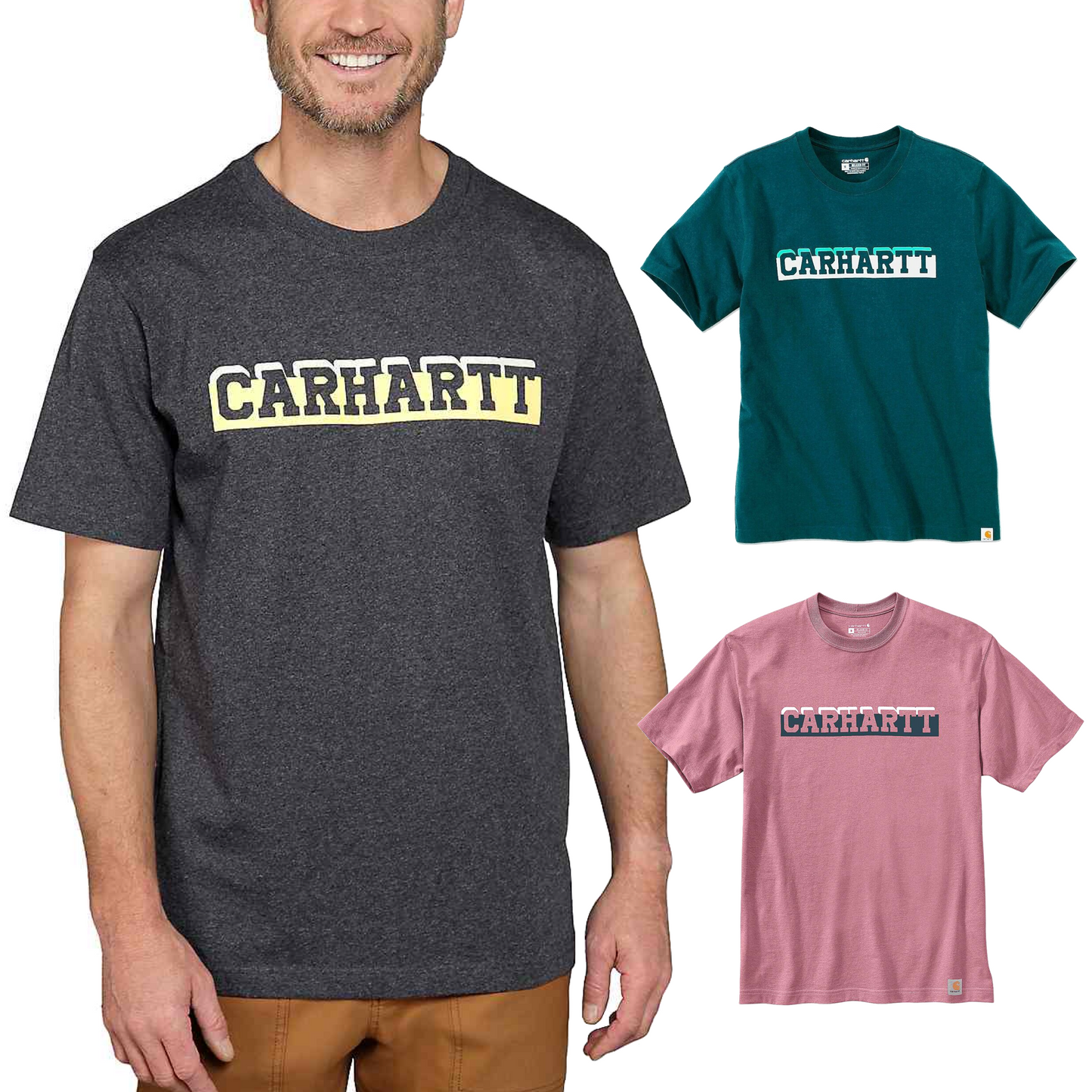 Carhartt Heavyweight Short Sleeve Block Logo Graphic T-Shirt 105909