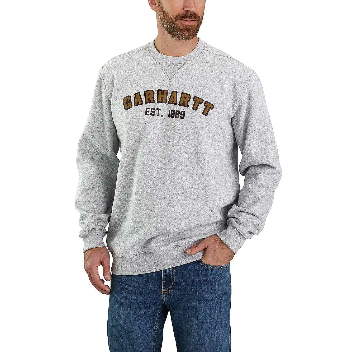 Carhartt Herren Crewneck Sweatshirt mit Carhartt Block Logo Graphic 105613