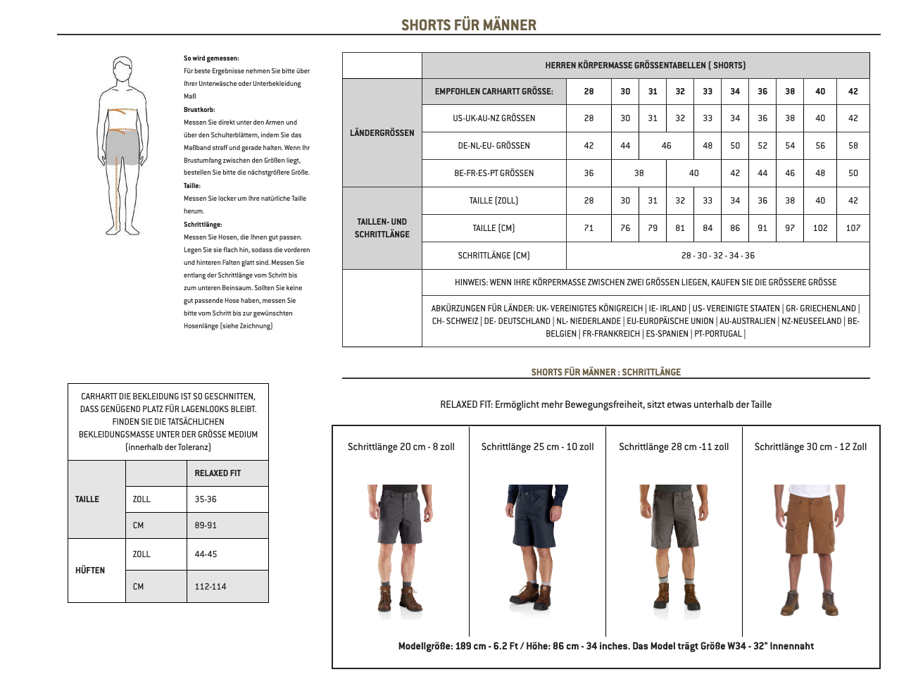 Carhartt Ripstop Cargo Work Shorts B357 – Arbeitskleidung-store